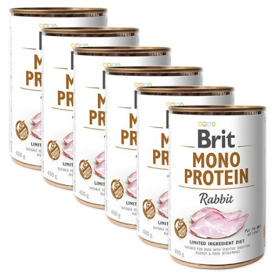 Conservă Brit Mono Protein Rabbit 6 x 400 g foto