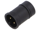 Conector M12 tată BINDER 09 0431 74 04, 4A 250V IP67, contacte alamă PA, lipire