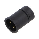 Conector M12 tată BINDER 09 0431 74 04, 4A 250V IP67, contacte alamă PA, lipire