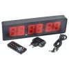Ceas Cronometru Digital cu LED Rosu JH120, Telecomanda, Alarma, Sali Sport, 34x9x8 cm