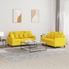 VidaXL Set de canapele cu perne, 2 piese, galben deschis, textil 3201653