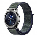 Cumpara ieftin Curea ceas Smartwatch Samsung Galaxy Watch 46mm, Samsung Watch Gear S3, iUni 22 mm Soft Nylon Sport, Navy Blue - Green