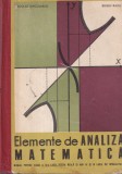 Nicolae Dinculeanu, Eugen Radu - Elemente de analiza matematica. Manual pentru