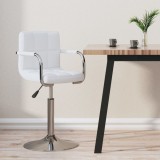 vidaXL Scaun de bar, alb, piele ecologică