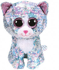 Jucarie De Plus Ty Beanie Boos Flippables Whimsy Blue Cat foto