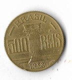 Moneda 500 reis 1938 - Brazilia
