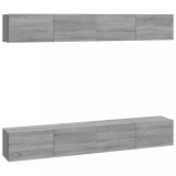 Cumpara ieftin Dulapuri TV de perete, 4 buc, gri sonoma, 100x30x30 cm