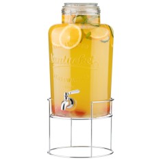 Dozator bauturi Navaris, 8L, cu stand metalic si robinet inox, sticla, NAV0000111Q002C