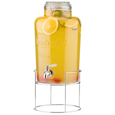 Dozator bauturi Navaris, 8L, cu stand metalic si robinet inox, sticla, NAV0000111Q002C foto