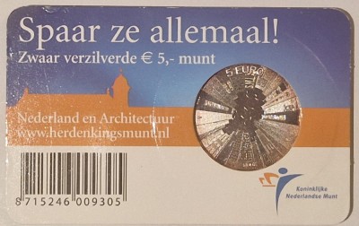 Olanda, Netherlands, 5 euro 2008, KM#279, cupru argintat, comemorativa, CARD foto