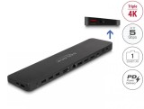 Docking station DisplayLink USB type C la Displayport/2xHDMI/5xUSB-A/1xUSB-C/LAN/SD+microSD/Audio/PD 80W, Delock 88050