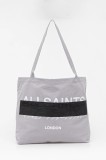 AllSaints geantă de bumbac REDACT culoarea gri, M093XC