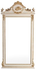 Oglinda monumentala alba cu decoratiuni aurii CAT10013