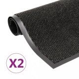 Covoare usa anti-praf, 2 buc. negru, 40x60 cm, dreptunghiular GartenMobel Dekor, vidaXL