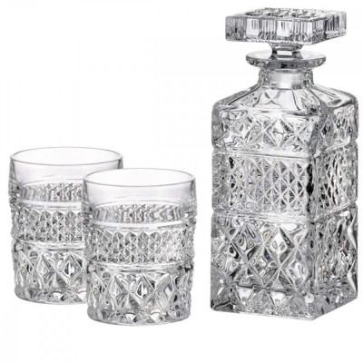 Set 2 Pahare cu Decantor Cristal Bohemia Whisky Madison COD: 4517 foto