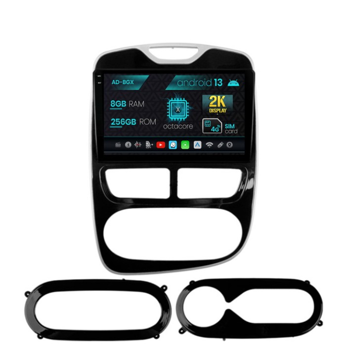 Navigatie Renault Clio IV (2012-2016), Android 13, X-Octacore 8GB RAM + 256GB ROM, 9.5Inch - AD-BGX9008+AD-BGRKIT369-1216
