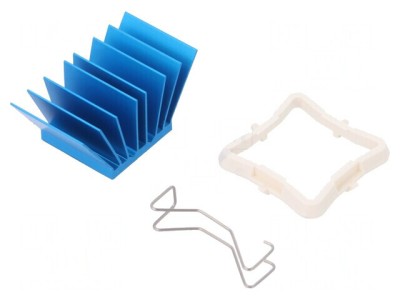 Radiator extrudat cu aripioare BGA albastru 21x21mm foto