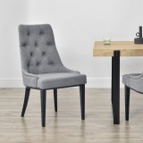 [en.casa]&reg; Scaun bucatarie Chester HG, 100 x 53 x 60 cm, poliestre/metal, gri deschis/negru HausGarden Leisure
