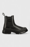 Karl Lagerfeld ghete chelsea de piele TREKKA MENS barbati, culoarea negru, KL25243