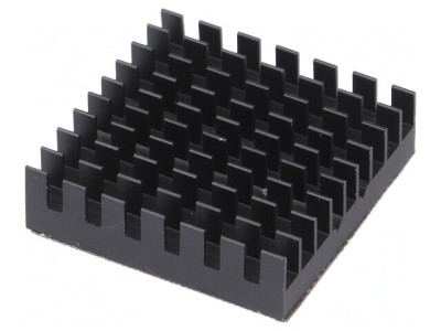 Radiator extrudat cu aripioare BGA negru 32,5x32,5mm foto