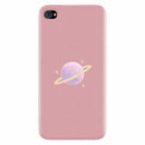 Husa silicon pentru Apple Iphone 4 / 4S, Saturn On Pink