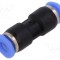 Racord push-in simplu PNEUMAT, de trecere, plastic, 0,95&divide;10bar, 0&divide;60&deg;C