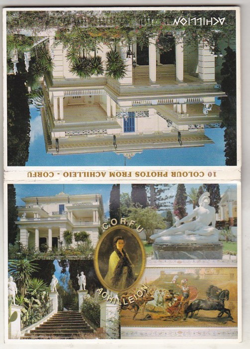 bnk cp Grecia - Corfu - Achilleion - pliant cu 10 carti postale necirculate