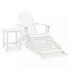 Set Scaun Adirondack vidaXL, Alb, Lemn Brad, Masa &amp; Otoman, Gradina/Terasa, Relaxare, 69.5x147.5x89.5 cm