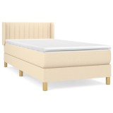 Cumpara ieftin Pat box spring cu saltea, crem, 80x200 cm, textil