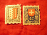 2 Timbre Elvetia 1921 Embleme ,val. 10C si 40 C sarniera