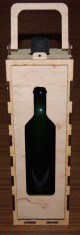 Cutie lemn pentru vin - Sticla foto