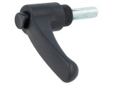 Maneta franceza ELESA+GANTER M8 x 25mm neagra, poliamida, otel, seria ERGOSTYLE, 63mm