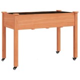 Cumpara ieftin Jardiniera cu roti&amp;captuseala maro 118x59x76 cm lemn masiv brad