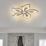 Lustra LED cu Telecomanda JASMINE 73W 5 Petale Lumina Rece/Calda/Neutra Dimabila Alb