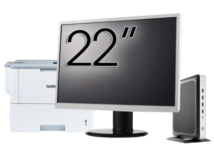 Pachet PC Second Hand HP T630 Thin Client, AMD GX-420GI 2.00GHz, 8GB DDR4, 128GB SSD + Monitor 22&amp;quot; &amp; Imprimanta Brother HL-L6300DW NewTechnology