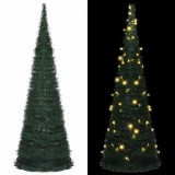 VidaXL Brad șnur de Crăciun artificial pop-up pre-iluminat verde 180cm
