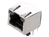 Soclu RJ45 Cat5 Ecranat cu Diodă LED 8p8c THT
