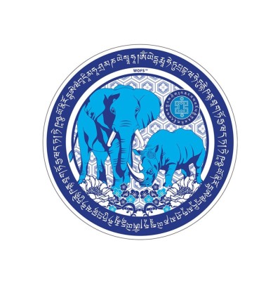 Abtibild sticker cu Elefant si Rinocer albastri &amp;amp;#8211; mic foto