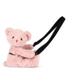 Jucarie de plus, Doudou, Ursulet, geanta crossbody, Roz, 30 cm