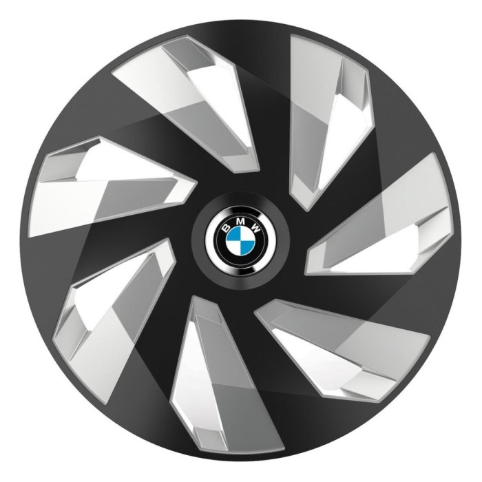 Set 4 Capace Roti, potrivite jantelor de R16, pentru BMW, model vector black and silver