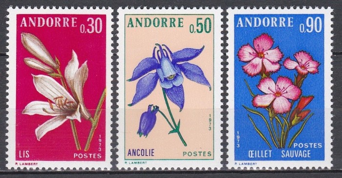 Andorra franceza 1973 - Flori sălbatice, MNH