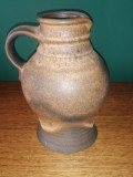 Vaza de podea din ceramica maro cu maner
