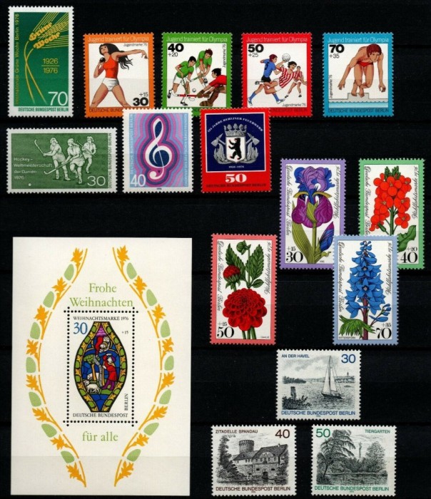 GERMANIA BERLIN 1976 AN COMPLET FARA UZUALE TIMBRE NESTAMPILATE