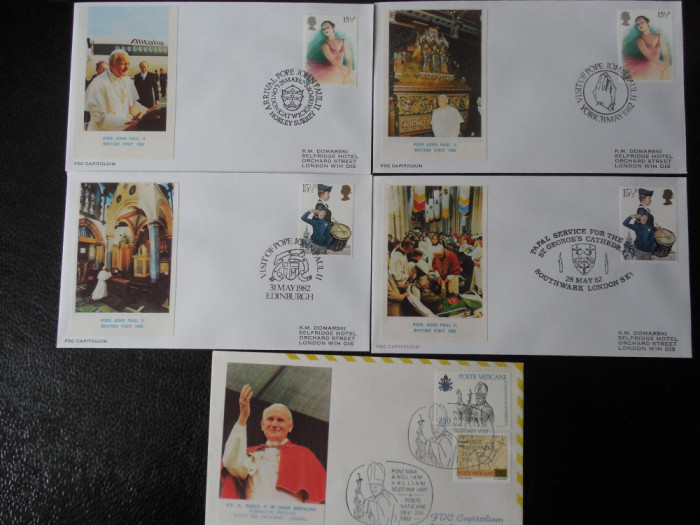 PAPA IOAN PAUL AL DOILEA-VIZITA IN ANGLIA-14 FDC URI