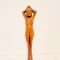 ** Statueta femeie nud lemn esenta tare spargator de alune, vintage, 31cm