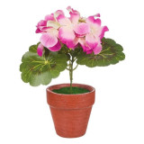 Cumpara ieftin Floare mini hortensie decorativa in ghiveci ceramic,mov,18 cm, Oem