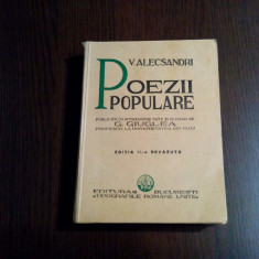 POEZII POPULARE - Vasile Alecsandri - G. Giuglea (publicate de:) -1933, 390 p.