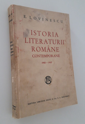 Carte Veche Eugen Lovinescu Istoria literaturii romane contemporane foto