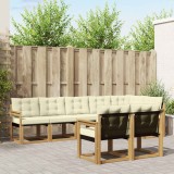 vidaXL Set mobilier gradina 8 piese lemn masiv acacia alb crem, canapele modulare exterior rezistente intemperii, confortabile curte terasa
