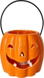 Decoratiune dovleac LED din portelan MagicHome, orange, 12,3 cm